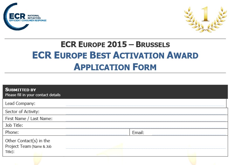 Download best ECR Activation Award application form 2015